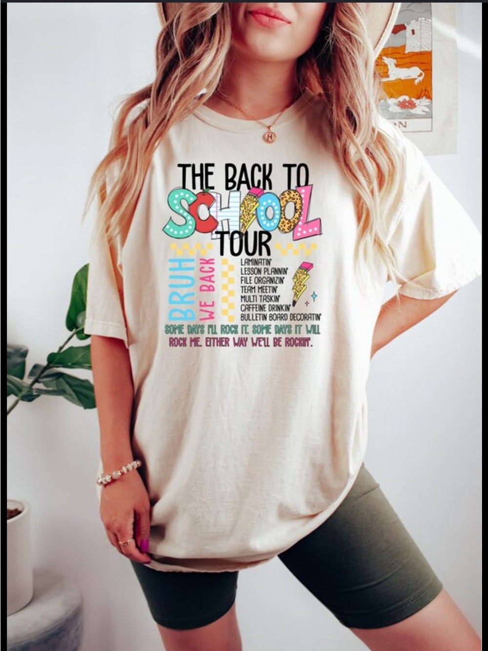 Comfort Colors Beige 'The Back to School Tour' Graphic Tee
